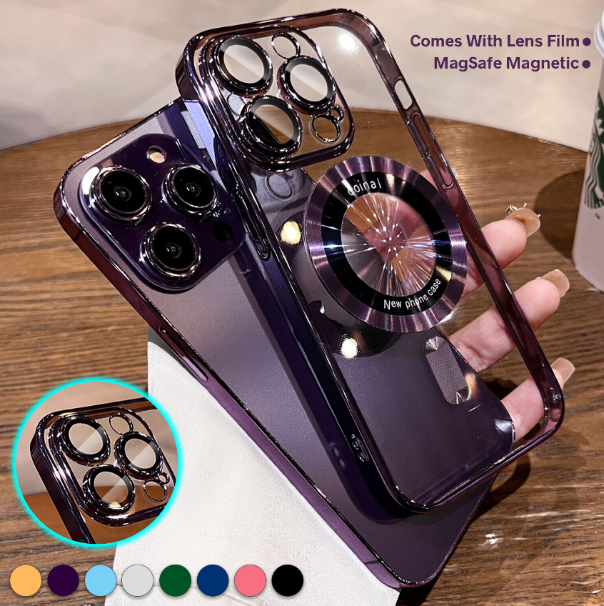 Shockproof MagSafe Soft Case For iPhone 15 14 Pro Max 13 12 11 Camera Lens Cover